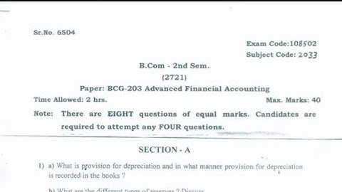 Gndu b.com sem 2 advanced financial accounting questions paper 2020