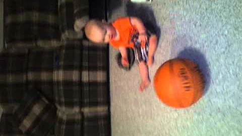Wyatt playing basketball