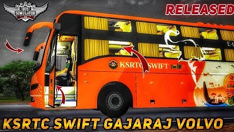 download KSRTC SWIFT GAJARAJ VOLVO MOD for bus simulator indonesia | BUSSID V3.6.1 | #bussidmods