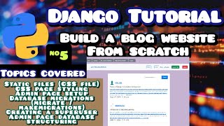 Django Blog Website Tutorial | Static Files, CSS Styling & Admin Page Setup