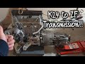 Bmw e30 k24 swap  clutch and flywheel install  k series to zf transmission adapter