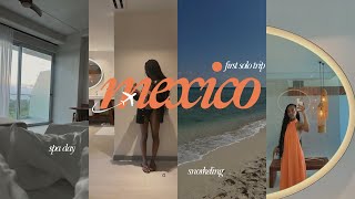 cancun vlog | first solo trip, adults all inclusive resort, cenote, snorkeling, spa day + more