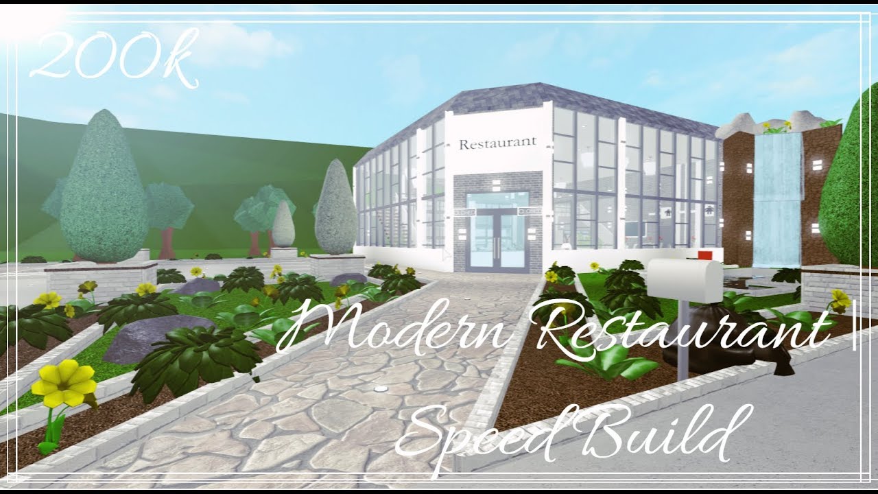 ROBLOX BloxBurg Modern Restaurant 200K Speed Build YouTube