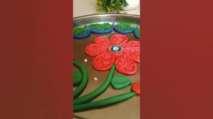 Thali Decoration Idea | Pooja Thali Decoration Idea Using With Rice #poojathali #decoration #shorts