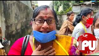 A terminated 10323 teacher, mother crying before media while describing her helpless condition.