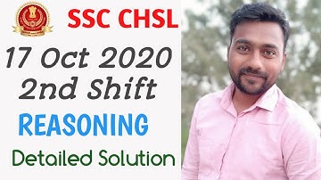 Reasoning | SSC CHSL 2019 | 17 Oct 2020 Shift-2 Solution | by Arvind Sir || Sharv Academy
