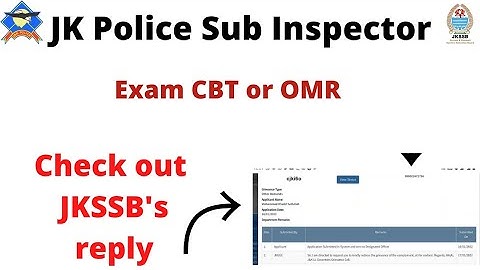 JKPSI EXAM | Exam CBT or OMR | JKSSB replied | JKSSB SUB-INSPECTOR EXAM PREPRATION #jkssb