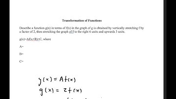 College Algebra: Transformation of Functions