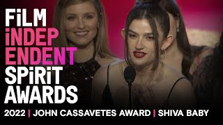 SHIVA BABY wins the JOHN CASSAVETES AWARD at the 2022 Film Independent Spirit Awards.