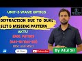 AKTU/BSc/MSc Physics | Unit 3: Diffraction due to double slit and missing pattern | BAS101/BAS201