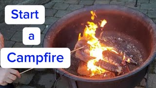 How to start a campfire, roast marshmallows & make s'mores. kindling -
scraps of wood, you can chop some pieces off your log if needed with
hatchet. new...