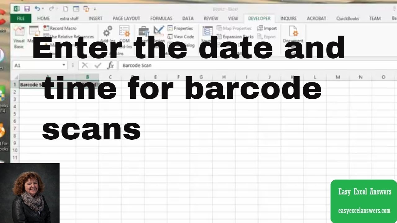 How to enter the date and time for barcode scans in Excel - YouTube