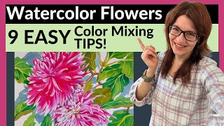 Watercolor Mixing for Flowers (9 EASY Tips!)