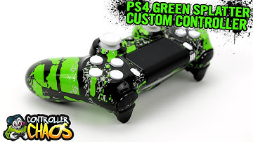 PS4 - Green Splatter  - Custom Controllers - Controller Chaos
