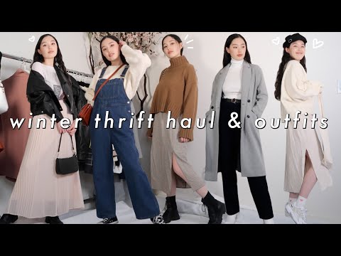 WINTER THRIFT HAUL & how i style simple cute winter outfits