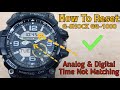 How to reset casio gshock gg1000 watch  analog digital time not matching  solimbd