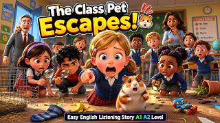 The Class Pet Escapes! 🐹  Easy English Listening Story A1 A2 Level