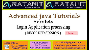 Advanced Java Tutorials || Login Application Processing ||by Mr.Ratan ||class-09