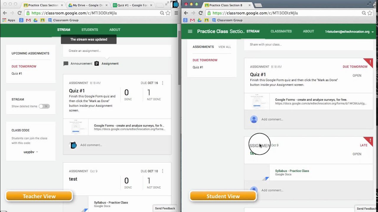 google classroom assignment mark as done