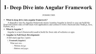 DEEP DIVE INTO ANGULAR FRAMEWORK - Fullstack Development- II