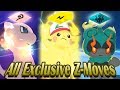 Pokemon Ultra Sun & Ultra Moon - All Sun & Moon Exclusive Z-Moves! (1080p HD)