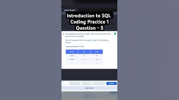 Introduction to SQL | Coding Practice 1 | Question 5 | NXT WAVE  #shorts #programming #database #nxt