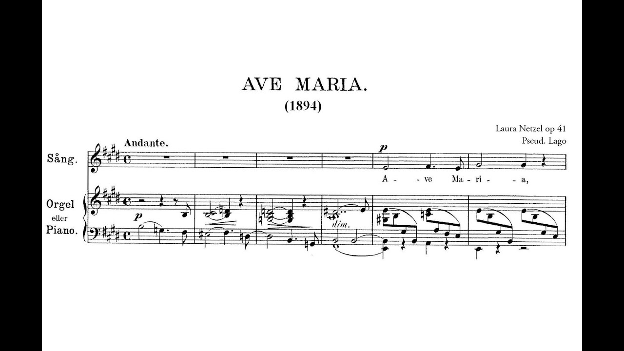 Netzel, Laura (1839 - 1927) Ave Maria, Op. 41 (1894).
