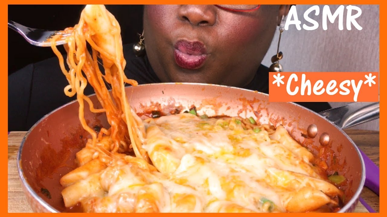 ASMR 🧀 CHEESY Korean Spicy Rice Cakes 떡볶이 Tteokbokki EXTREME EATING SOUNDS YouTube