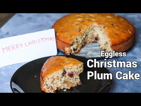 Eggless Christmas cake | Plum cake | Fruit cake  | Sowji's Kitchen