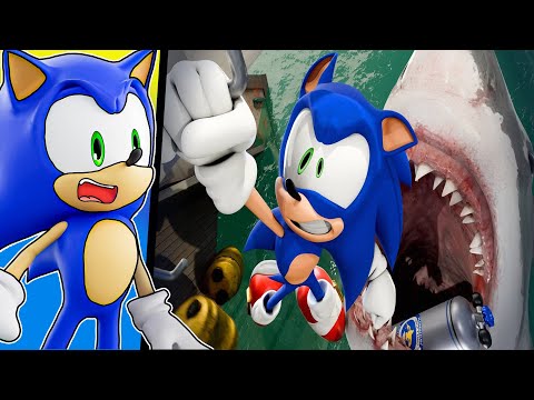 Sonic Vs Giant Shark! (JAWS)