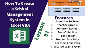 How To Create A School Management System in MS Excel And VBA Lesson 31