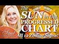 The sun in the progressed chart  through all 12 zodiac signs progressedchart