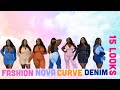 Fashion Nova Curve Fall Haul All Denim different colors | 15 looks jumpsuits, sets, jeans, etc. 2023