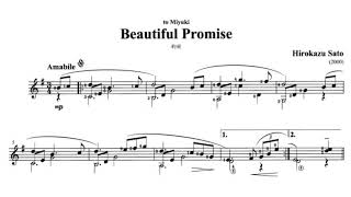 Hirokazu Sato: Beautiful Promise for Guitar (Score video)