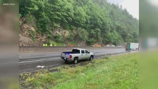 One lane of I-40W reopens after NC rockslide