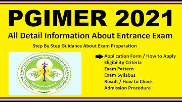 PGIMER 2021 - Dates (Announced), Application, Eligibility, Admit Card, Pattern, Syllabus, Result