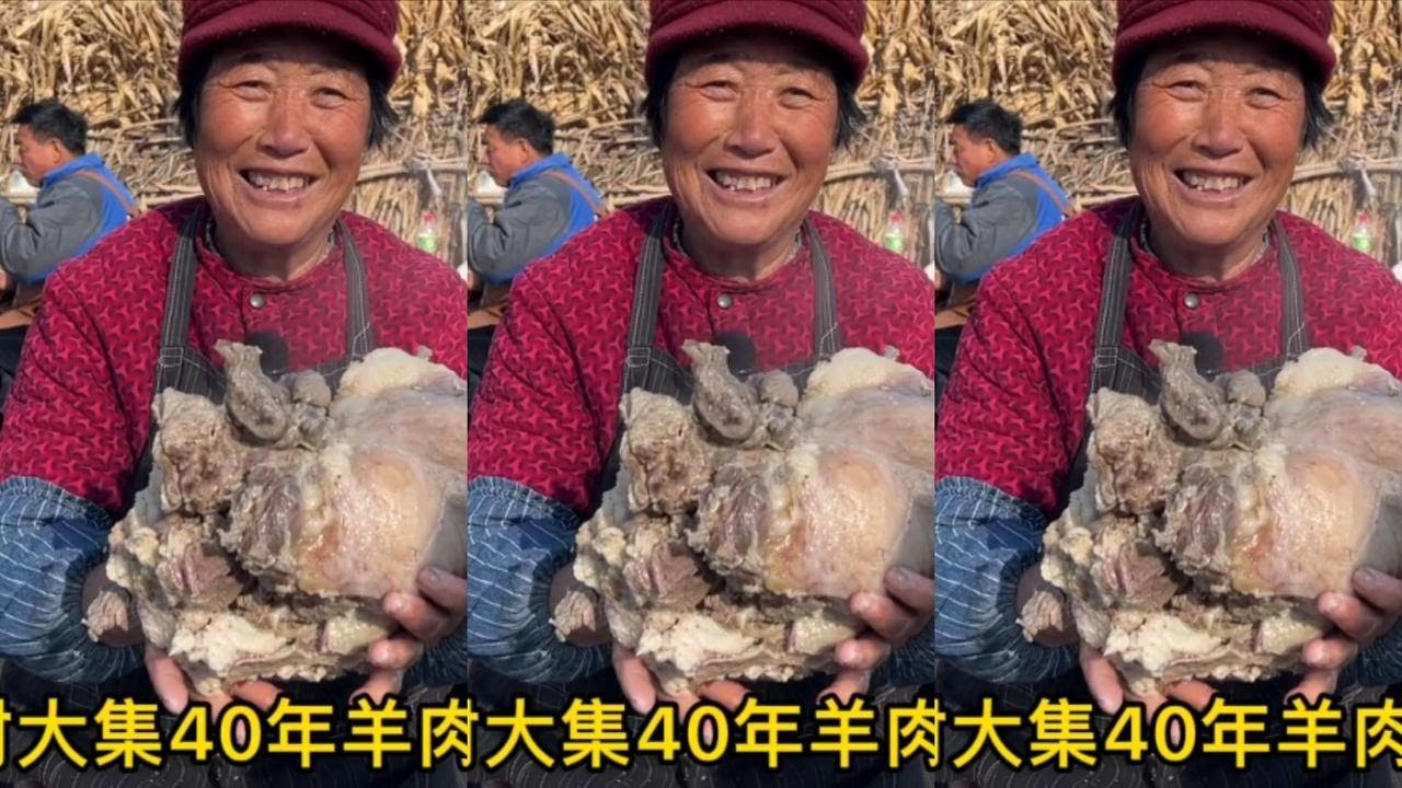 山东农村露天羊肉汤摊，木柴土灶现煮现卖，20一碗3两肉，实惠
