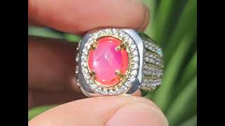 Natural HQ Batu Pinkish Red Star Ruby Burma Birma Myanmar 2.77 Cts