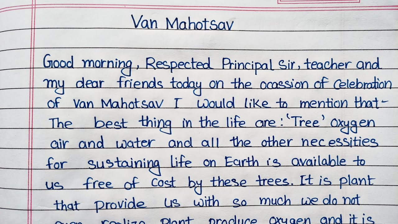 speech writing van mahotsav