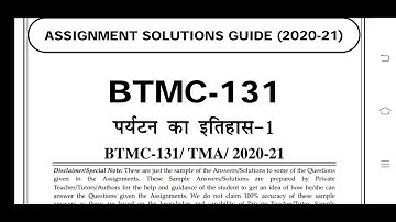 BTMC 131 Ignou Solved Assignment 2020-21