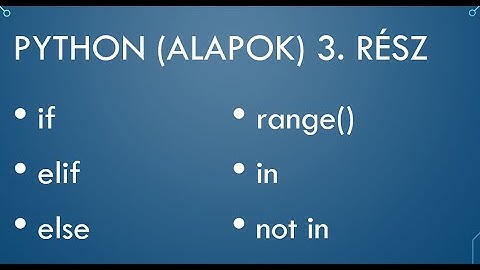 Python Érettségi - 03. if elif else