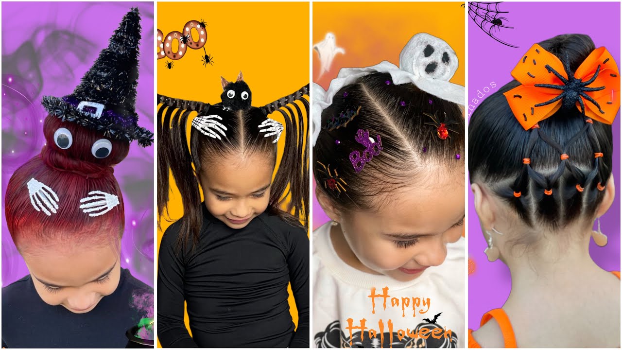 4 ideas de peinados fáciles para Halloween 🎃 hairstyles for halloween 👻