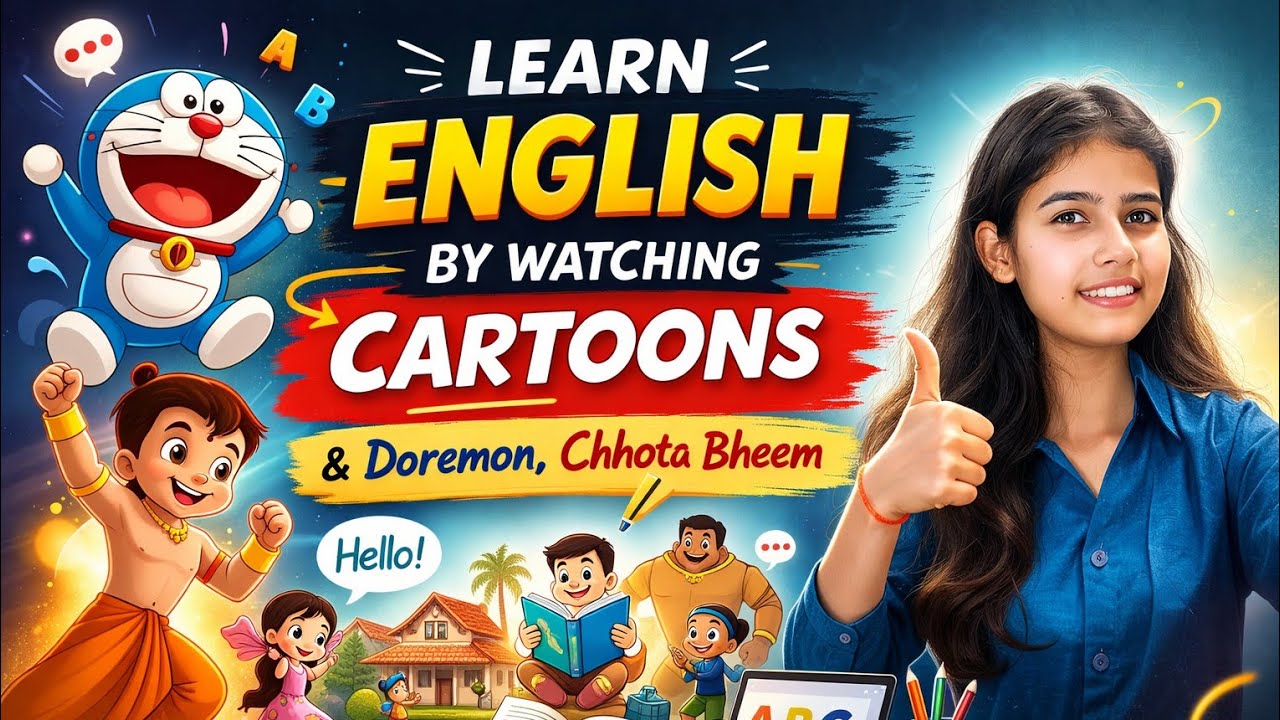 Cartoons Se English Seekho 🎬 | Fun & Easy Way! #englishlanguage #improveenglish #languagelearning 