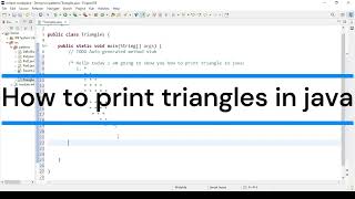 How to print triangle pattern in java
