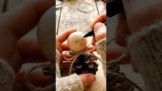 Title: DIY Sleepy Pinecone Gnome & Walnut Hammock! 🌰💤 (Cozy Woodland Craft)