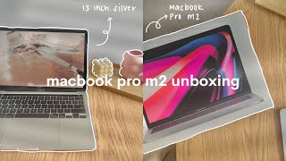 ✨🌱 aesthetic macbook pro m2 (silver) unboxing | set up & first impressions 💻