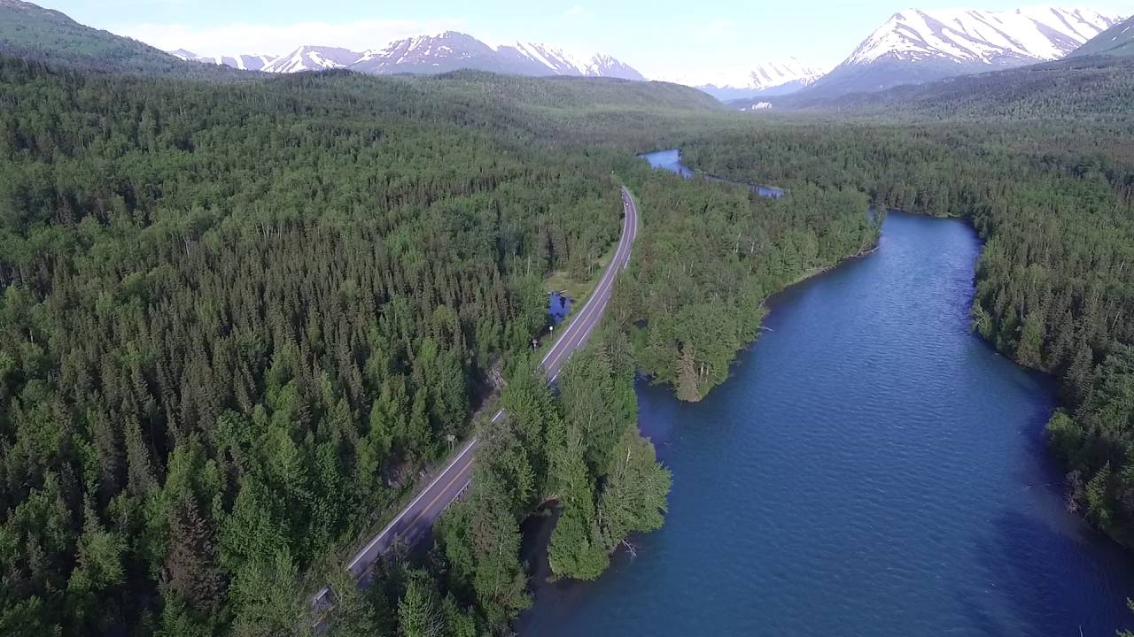 Drone view of Russian River in Kenai Alaska YouTube