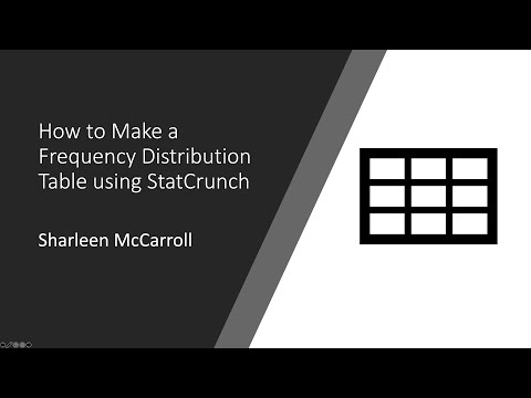 How to Make a Frequency Distribution Table using StatCrunch
