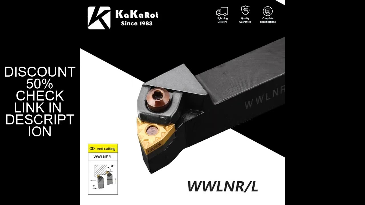 KaKarot WWLNR2020 WWLNR2525 WWLNR3232 External Turning Tool Holder WNMG Carbide Inserts WWLNR Lathe