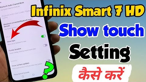 infinix Smart 7 HD me Show touch setting kaise kare | How to enable show touch in infinix smart 7 hd